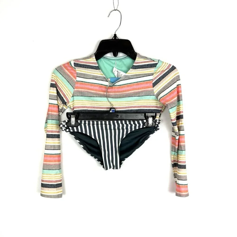 O’Neill Girl’s Two Piece Long Sleeve Rashguard Set Size 14
